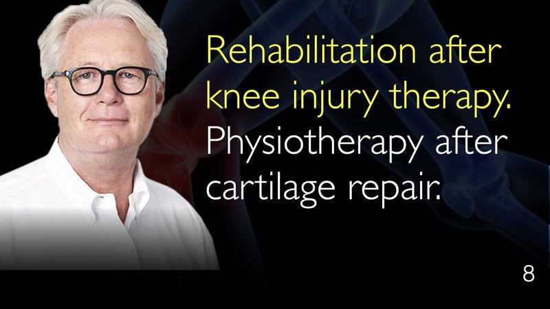 Rehabilitation nach Knieverletzungstherapie. Physiotherapie nach Knorpelreparatur. 8